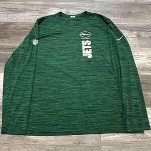 Nike Dri Fit NFL New York Jets Coach Dan Shamash Green Mens 2XL Shirt Team Issue